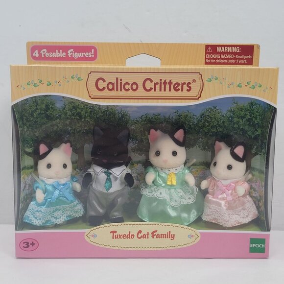 Calico Critters Tuxedo Cat Family Set NIB - Picture 1 of 2
